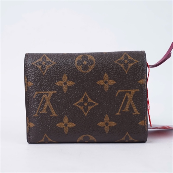 Ví LV hoa nâu gập 3 nút tím (LT) KG+