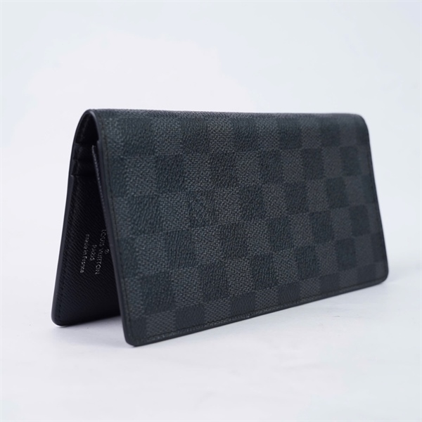 Ví LV zip ô vuông đen gập 2 (LT) KG+