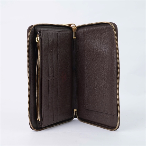 Ví LV zip ô vuông nâu (CA3165) (LT) KG+