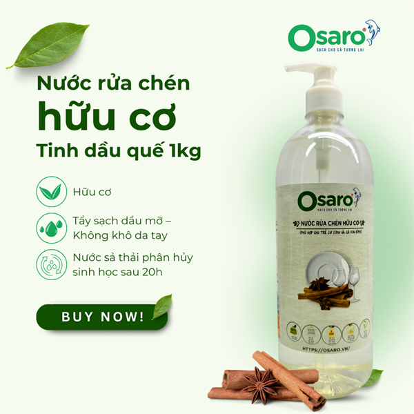 Nước rửa chén OSARO 1000g Quế