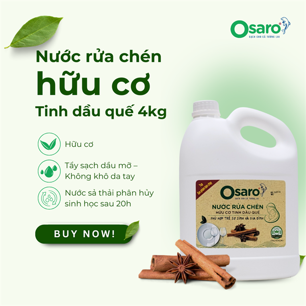 Nước rửa chén OSARO 4000g Quế