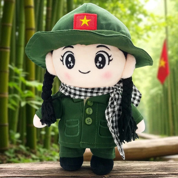 Gấu yêu nước thanh niên xung phong lông mịn TC 25cm