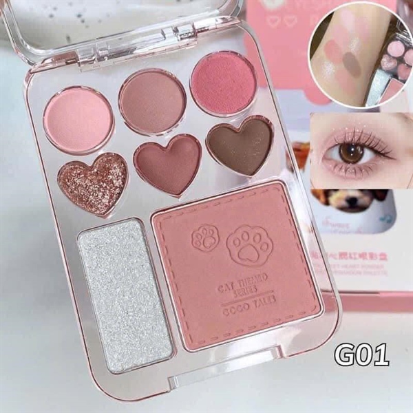 Phấn mắt má GOGO TALES 8 ô G01 - Full VAT