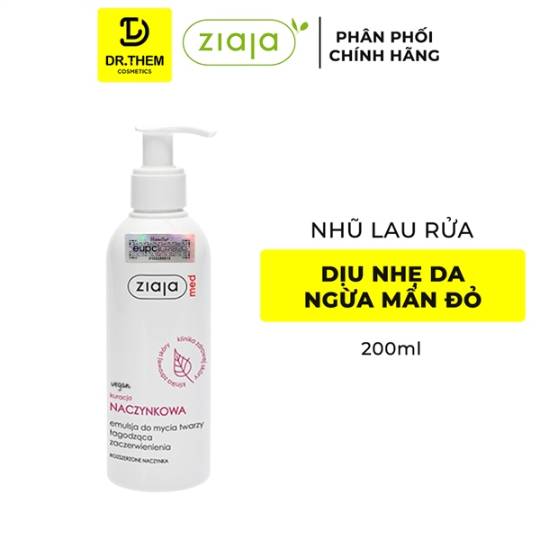 Nhũ Lau Rửa Dịu Nhẹ Da Ngừa Mẩn Đỏ Ziaja Med Kuracja Naczynkowa 200ml
