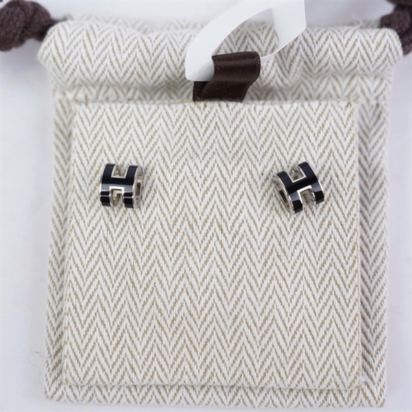 Bông tai Hermes đen (A-T) KG+