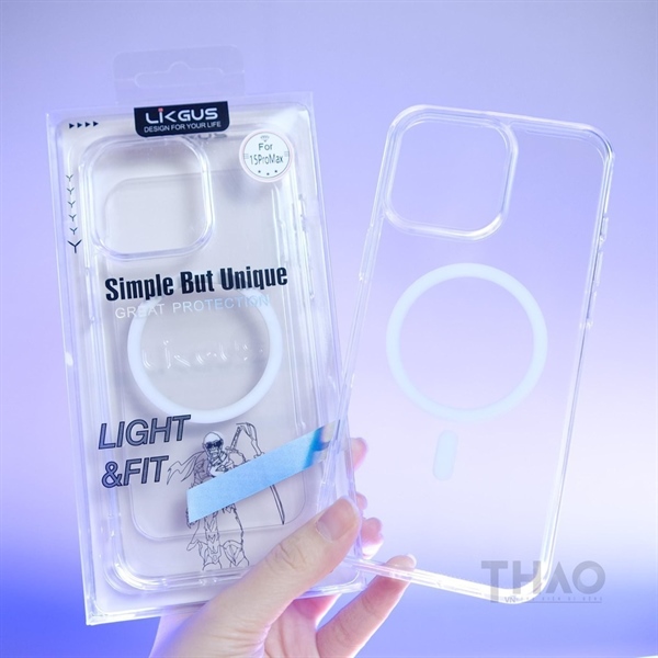 Ốp Likgus lưng cứng viền dẻo Magsafe