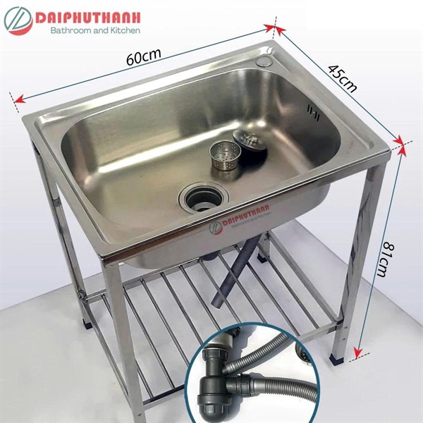 Chậu chén có chân CH6045R 1 hộc (I)