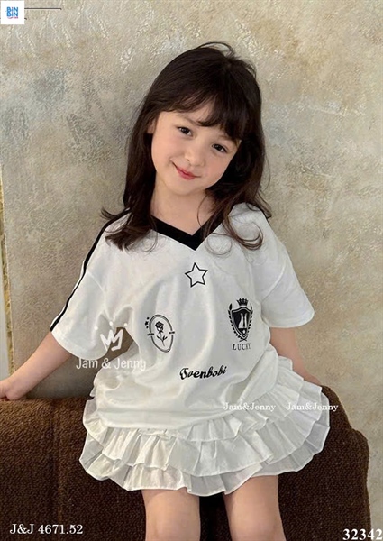 32342 - Set áo cổ đen + CV Trắng