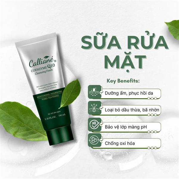 Sữa rửa mặt dưỡng ẩm Coenzyme Q10 Calliane (100ml)