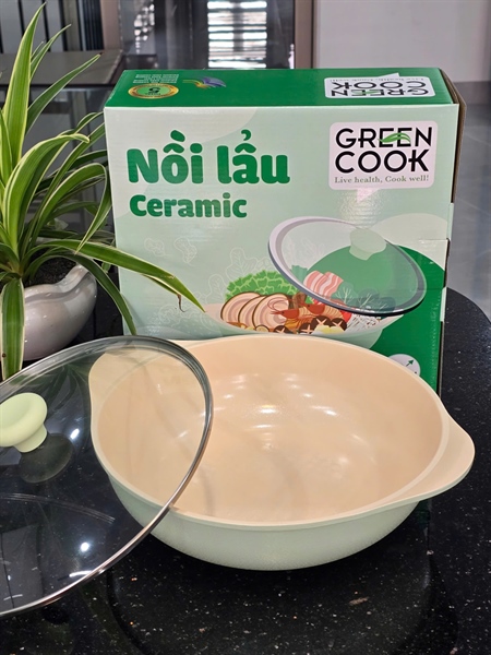 Nồi Lẩu Nhôm Đúc 28CM GREENCOOK CCS2410-28IH ( Thùng 8 )