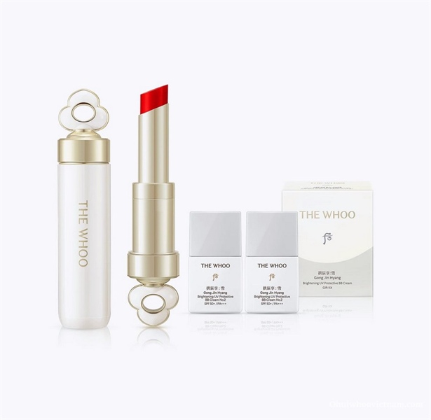 Set THE WHOO Essential Lip Glow Balm Special - 52 Peony Coral