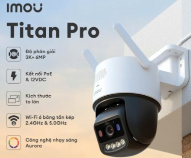 Camera Wifi IMOU TITAN PRO IPC-U7LP-6V0NE 6MP 3K+ ( Ghi hình màu sắc trong đêm)