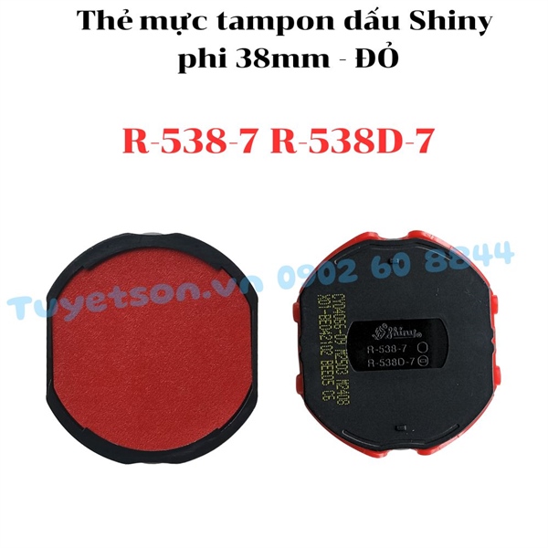 display Thẻ mực tampon dấu Shiny R-538-7 R-538D-7 phi 38mm 1