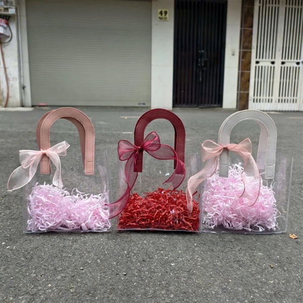 Túi quai da kèm nơ , rơm ( quai tròn - vuông) sz to