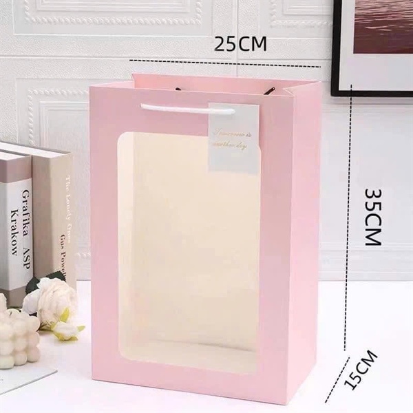 Túi giấy hồng ô cửa sổ 25cm