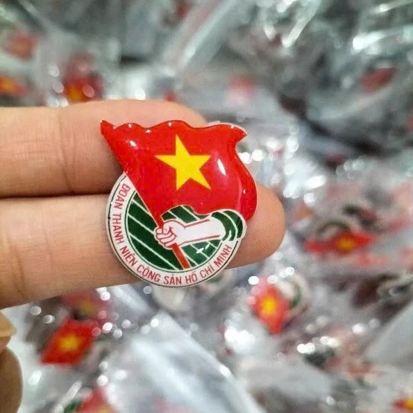 Huy hiệu Đoàn thanh niên kim loại phủ Epoxy
