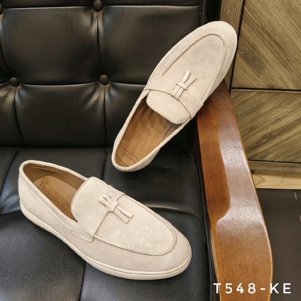 Giày Loafer Da Lộn Phối Nơ