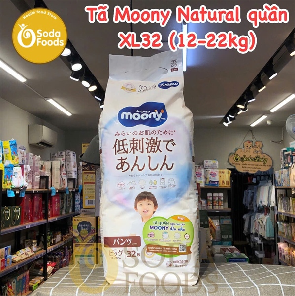 Tã Moony Natural quần XL32 (12-22kg)