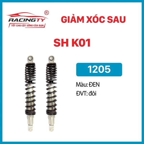 Giảm xóc sau SH K01 (H, Đen) (Racingty) (RP) [ 1205 ]