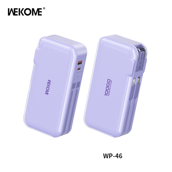֎[WEKOME WP-46 EU] Pin sạc dự phòng 10000mAh QC3.0+PD 22.5W AC220V kèm dây(350g)