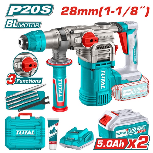 Máy khoan bê tông không chổi than dùng pin 20V TOTAL TRHLI202885