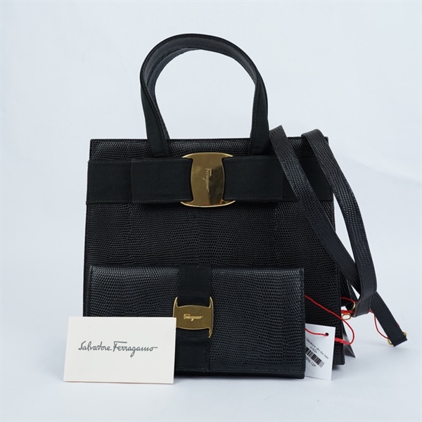 Túi Slavatore vân đen kèm ví KG+