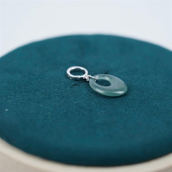 Charm vàng hạt ngọc giọt nước bọc vàng trắng+