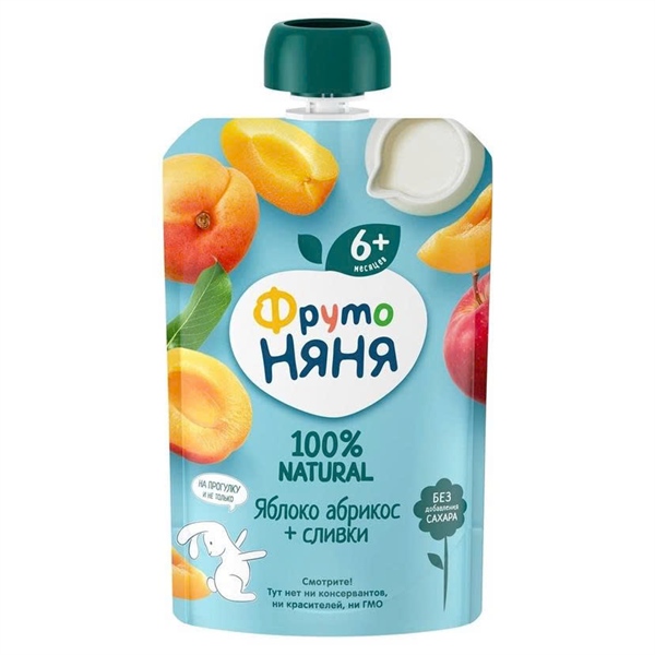 Trái cây nghiền Fruto vị mơ táo 6M+ 90g