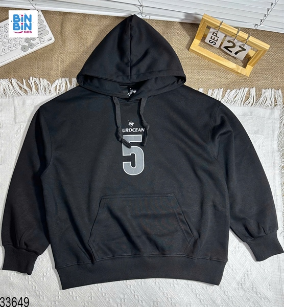 33649-Áo hoodie đen số 5