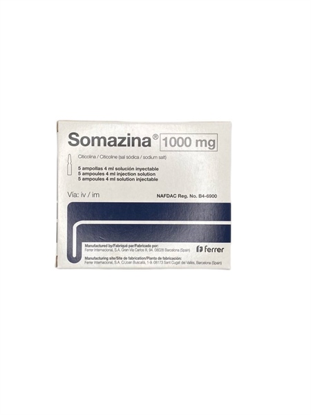 Thuốc tiêm Somazina (Citicolin) 1000mg Ferrer (Hộp 5 ống)
