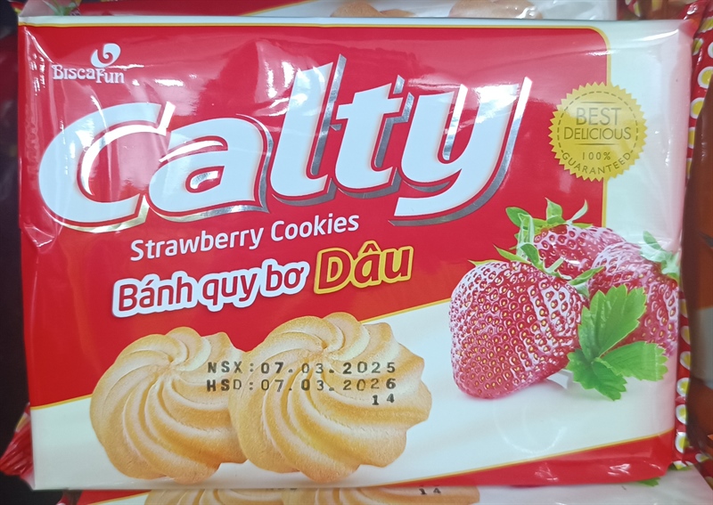 Bánh calty quy bơ túi 90g dâu