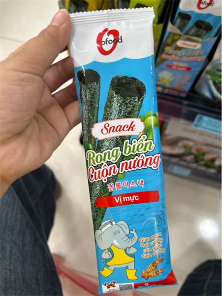 Snack Rong biển cuộn nướng vị mực 6g*90EA