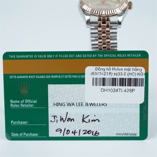 Đồng hồ Rolex mặt hồng (637342T8) sz33.6 (HC) KG+