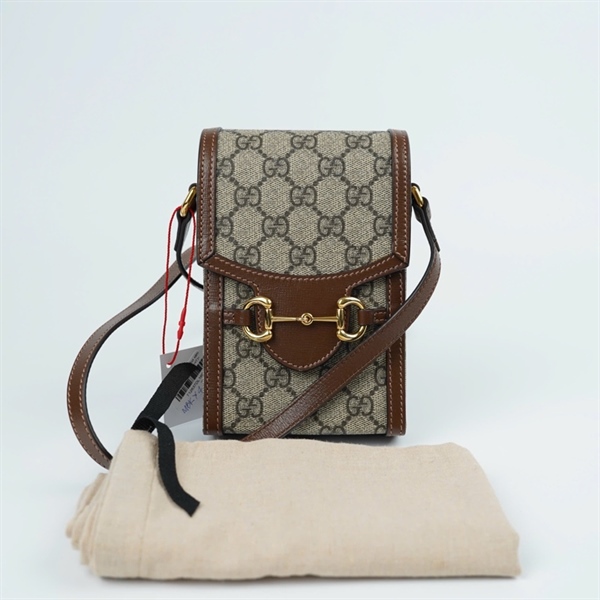 Túi GG 1955 Phone Box xám (625615-0416) sz11 (HT)+