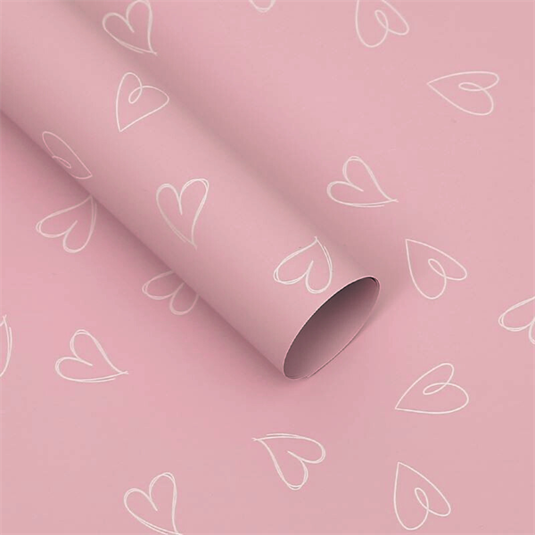 Giấy gói hoa nét vẽ trái tim - GGH018