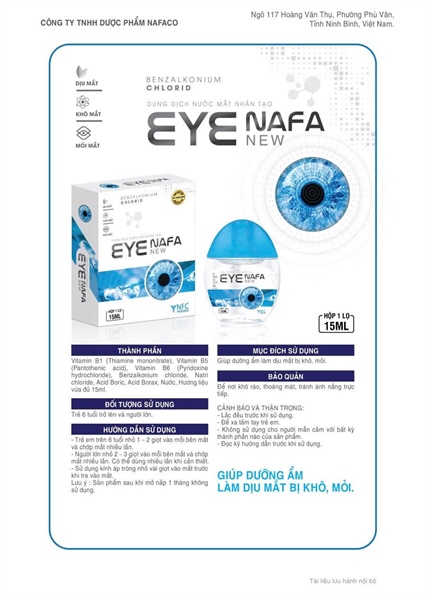 Dung dịch nước mắt nhân tạo EYE NAFA NEW - Giúp dịu mắt, giảm khô mắt mỏi mắt