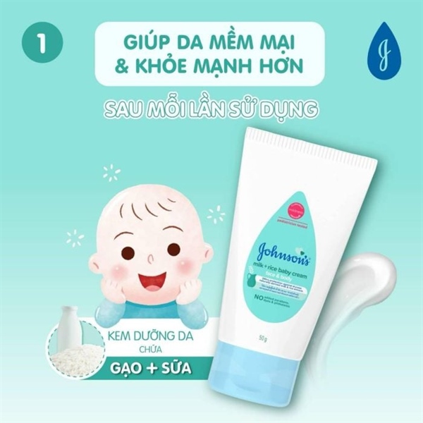 Kem dưỡng ẩm Johnsons milk + rice (Sữa và gạo) (Tuýp 50g) - Thái Lan