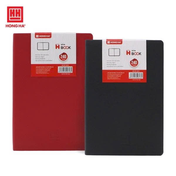 Sổ bìa da Hbook B5/240trang Hồng Hà4616