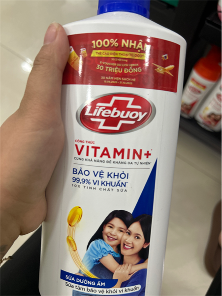 107LFB LIFEBUOY sữa tắm chăm sóc da 800g (1+thẻ cào)/12 bộ