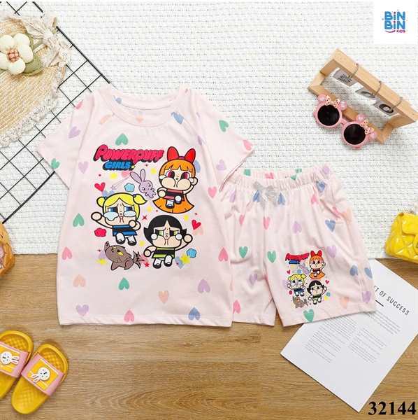 32144 - Bộ thun hồng trái tim