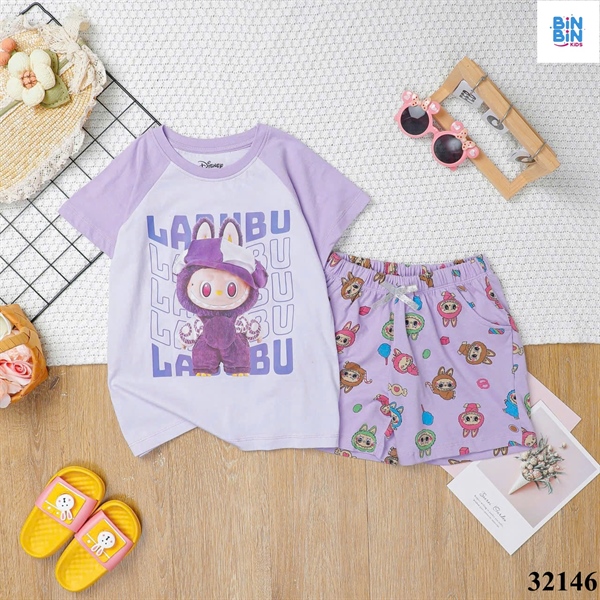 Bộ thun tím Labubu