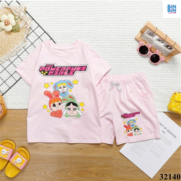 32140 - Bộ thun hồng 3 thỏ