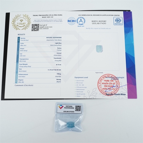 Cụ tỳ hưu xanh nhạt sz11.75-8.77x8.46 (574293) +