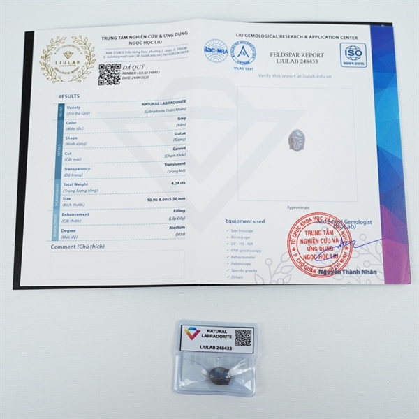 Mặt phật xám sz10.96-8.6x5.5 (248433) +