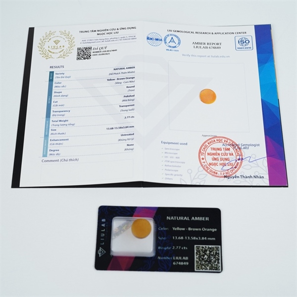 Lõi nhẫn hổ phách vàng 674849 +