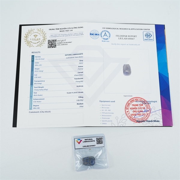 Cụ tỳ hưu xám sz15.33-11.31x7.1 (644667) +