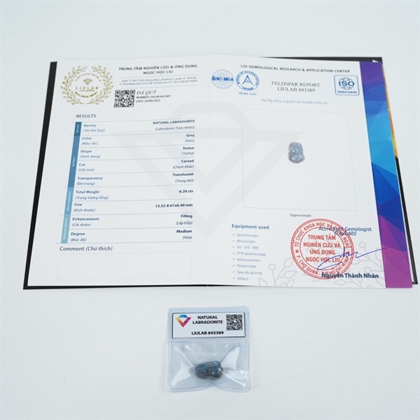 Cụ tỳ hưu xám sz13.52-8.61x6.4 (843389) +