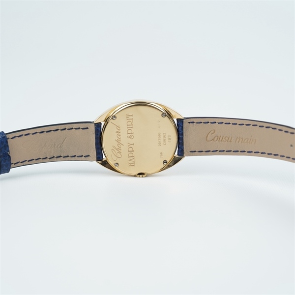 Đồng hồ Chopard mặt tròn vàng dây xanh (4173) KG+