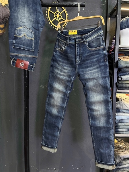 Jean THREE - JD6970 Premium xanh was thêu túi