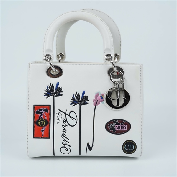 Túi Dior Lady trắng in hình (18-MA-1105) szM (TT) KG+